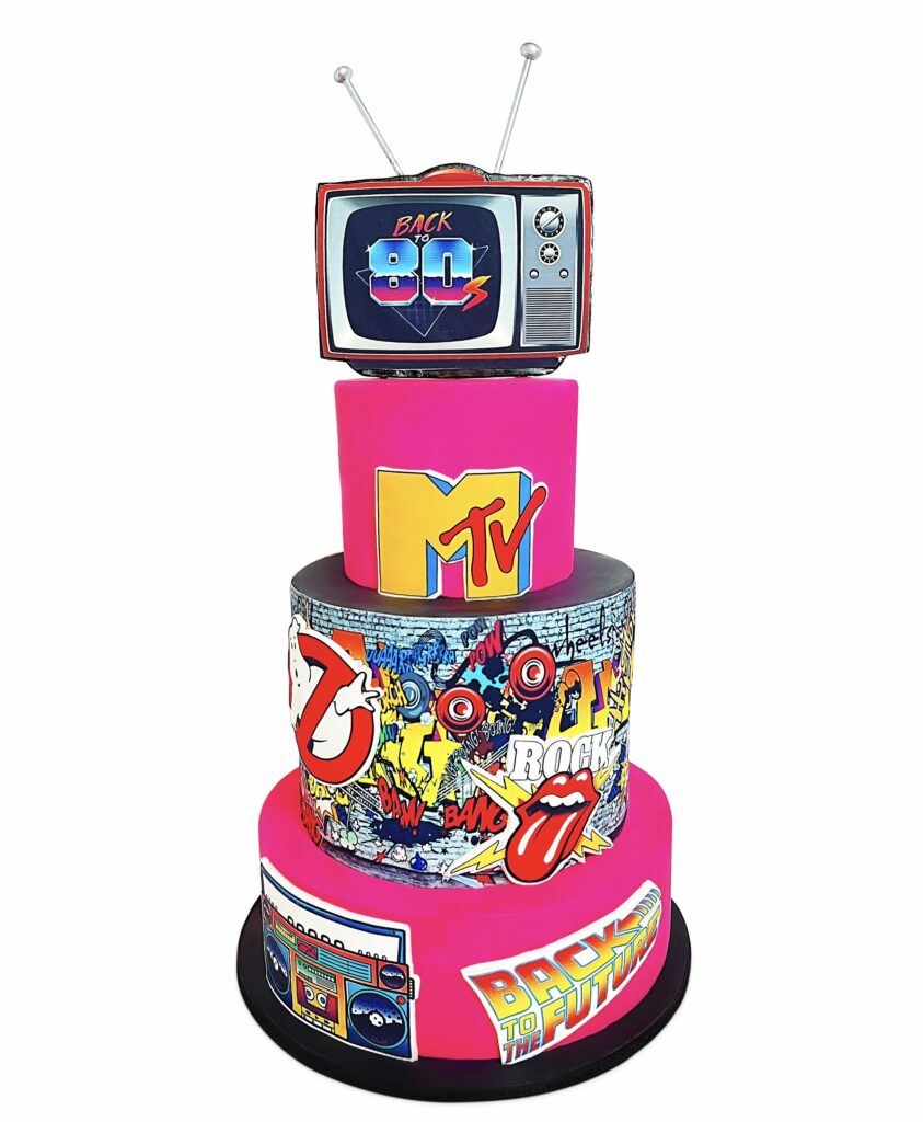 80s Theme Birthday Cake by The Cake Studio NY