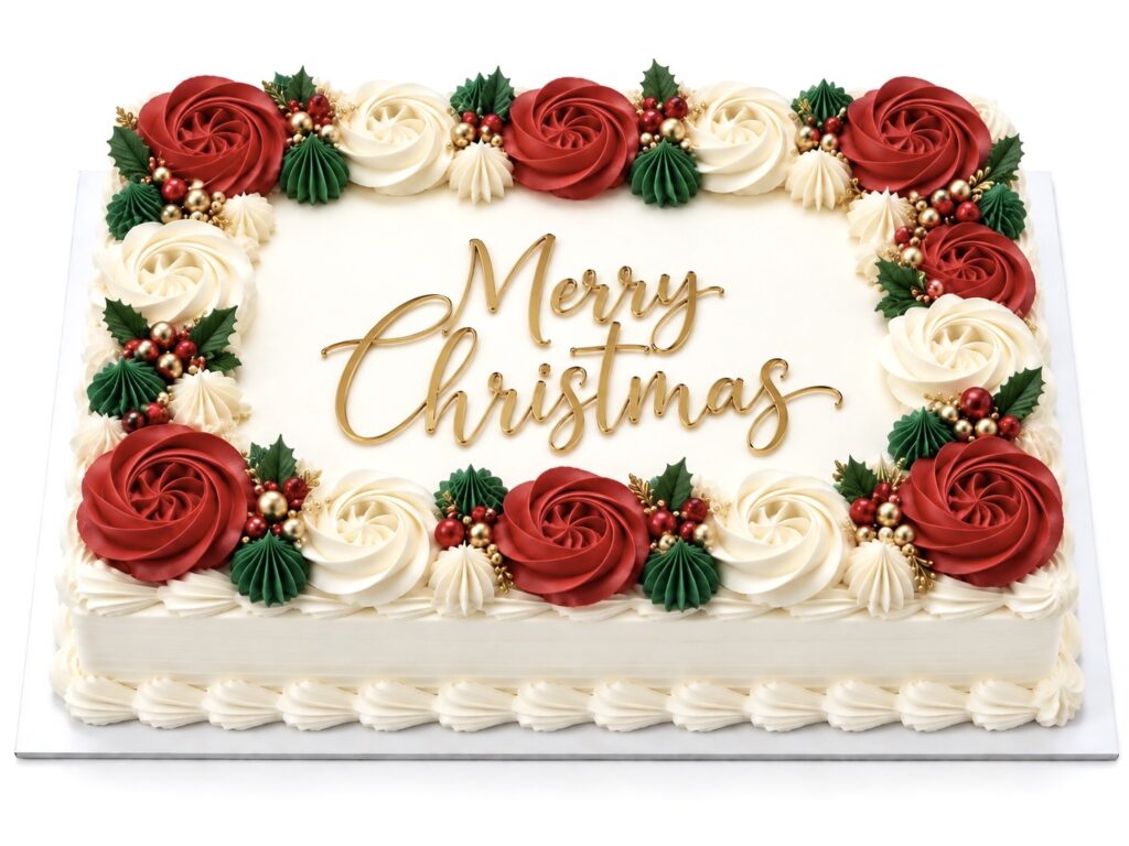 Christmas Dominican Half Sheet Cake by The Cake Studio NY