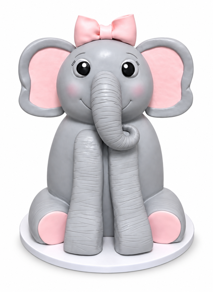 Dominican Cake Sculpted Baby Elephant by The Cake Studio NY
