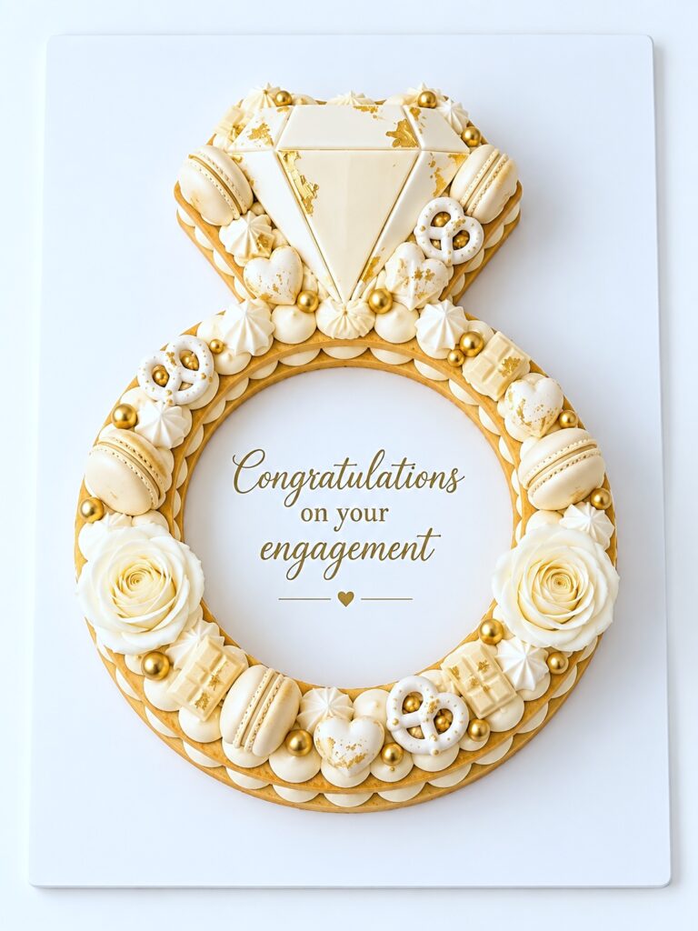 Engagement Ring Cut-Out Cake by The Cake Studio NY