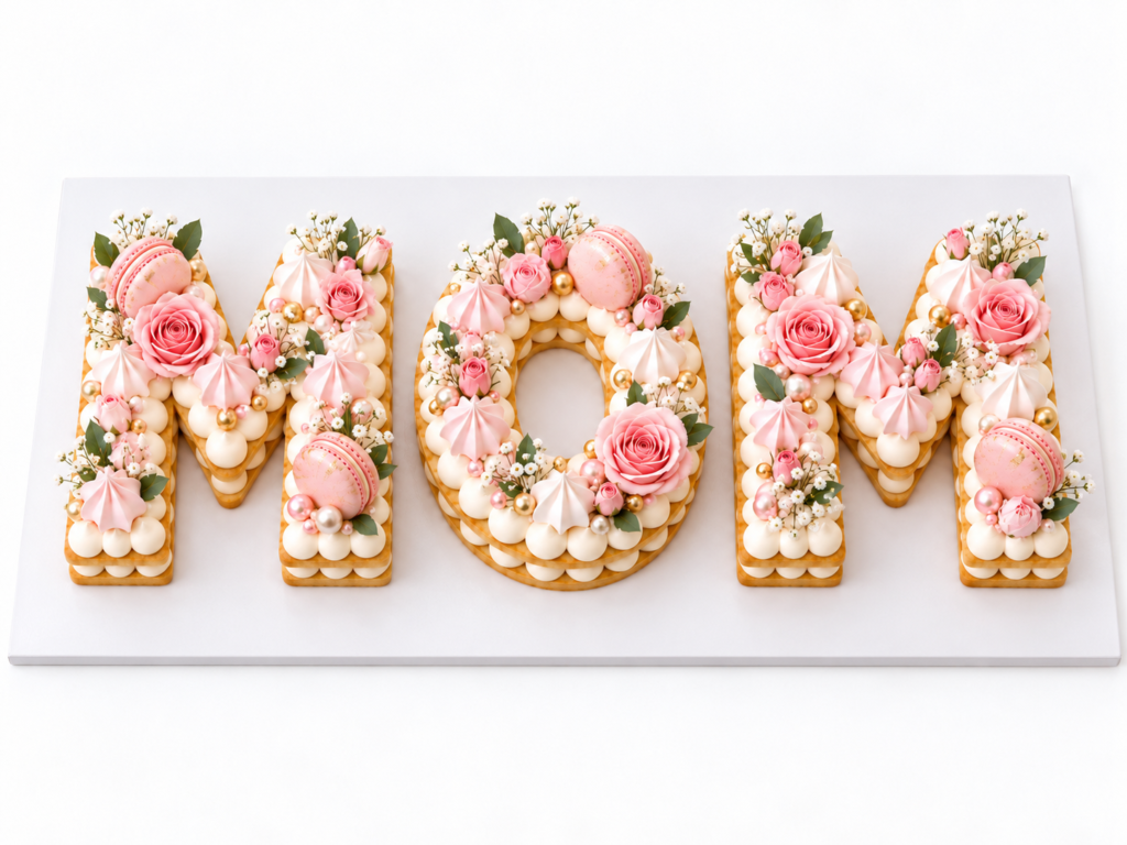 Mother's Day MOM Cookie Tart Cut-Out by The Cake Studio NY
