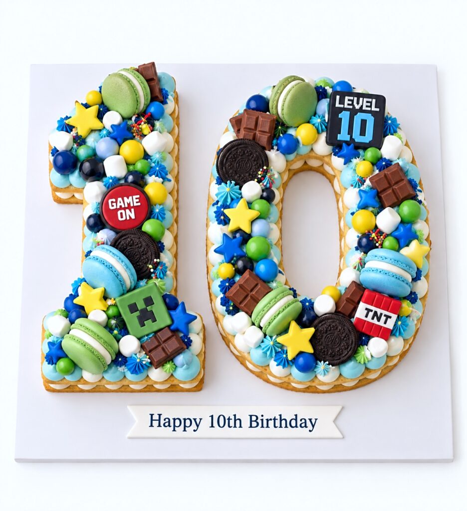 Number 10 Cut-Out Birthday Cake by The Cake Studio NY