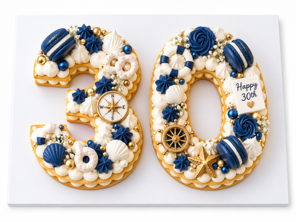 Number 30 Cookie Tart Cut-Out by The Cake Studio NY