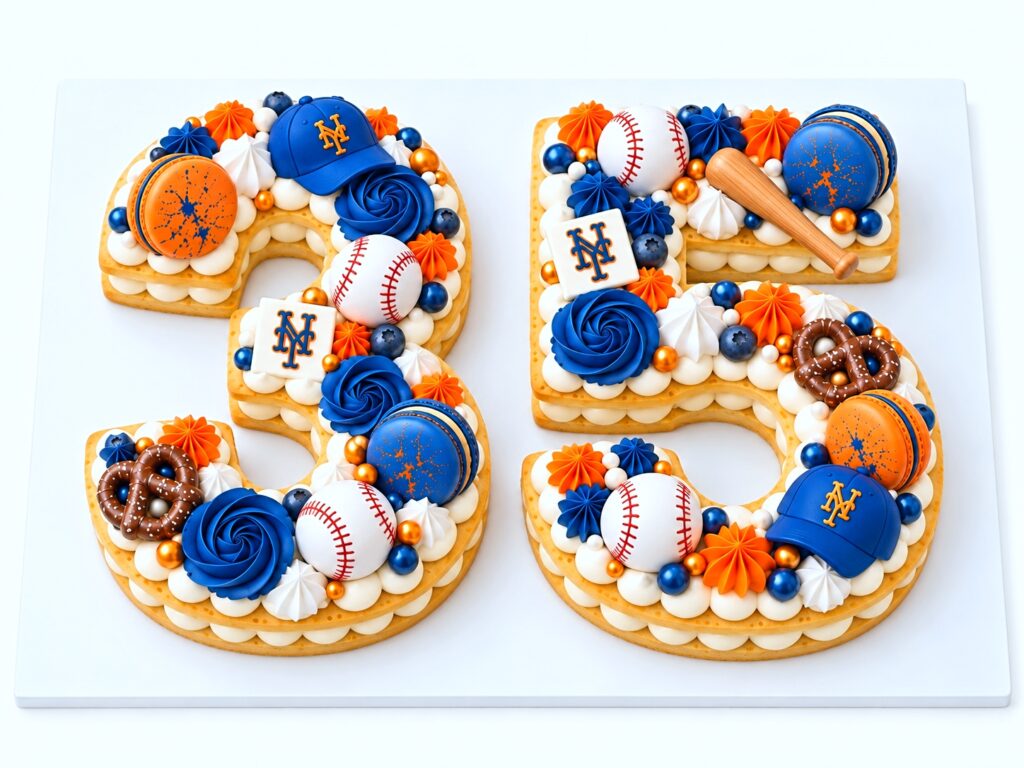 Number 35 NY METS Theme Cookie Tart Cut-Out by The Cake Studio NY