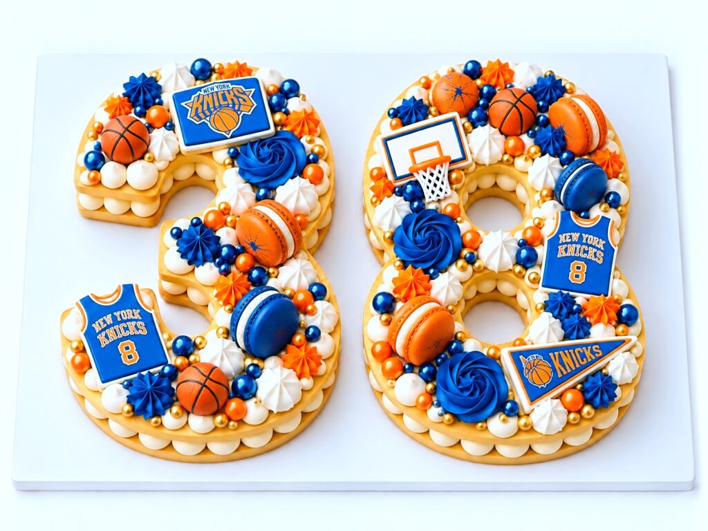 Number 38 NY KNICKS Theme Cookie Tart Cut-Out by The Cake Studio NY