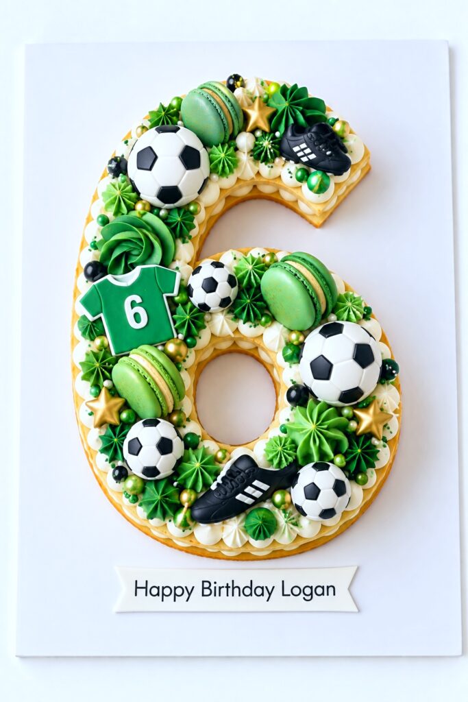 Number 6 Cut-Out Birthday Cake by The Cake Studio NY
