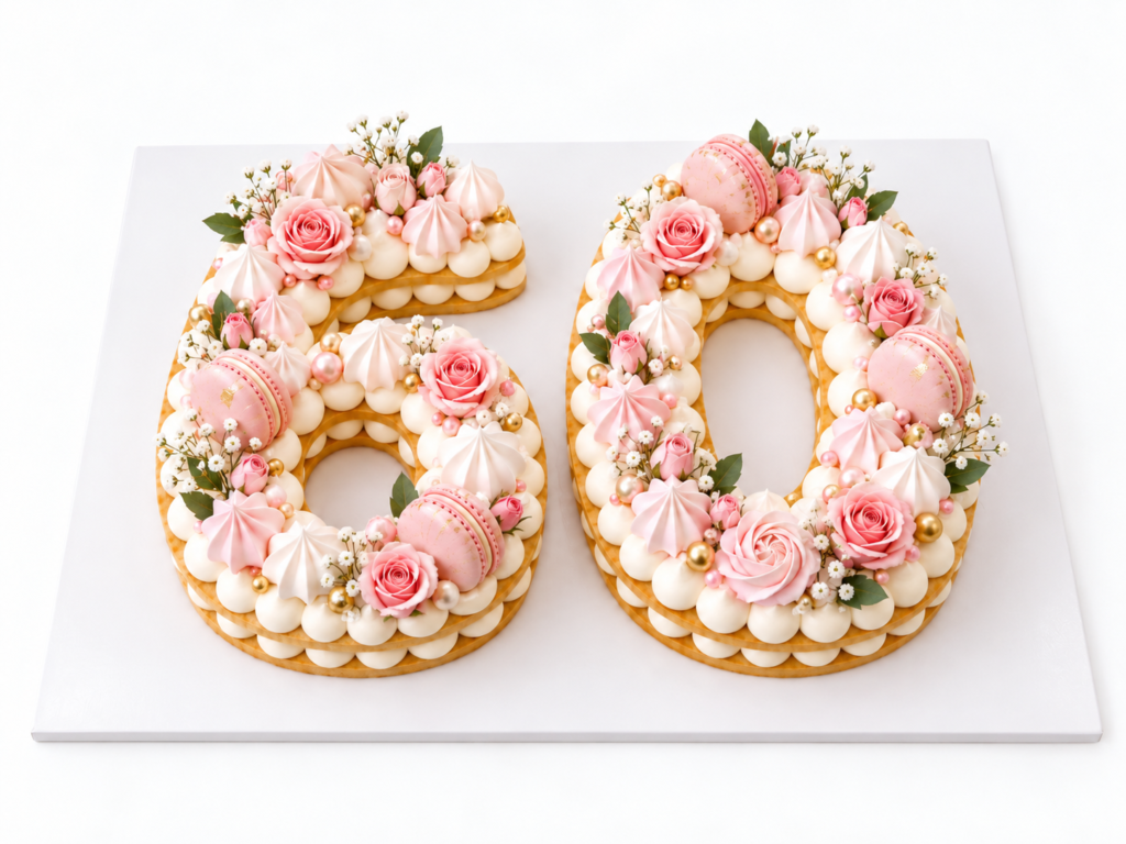 Number 60 Cookie Tart Cut-Out by The Cake Studio NY