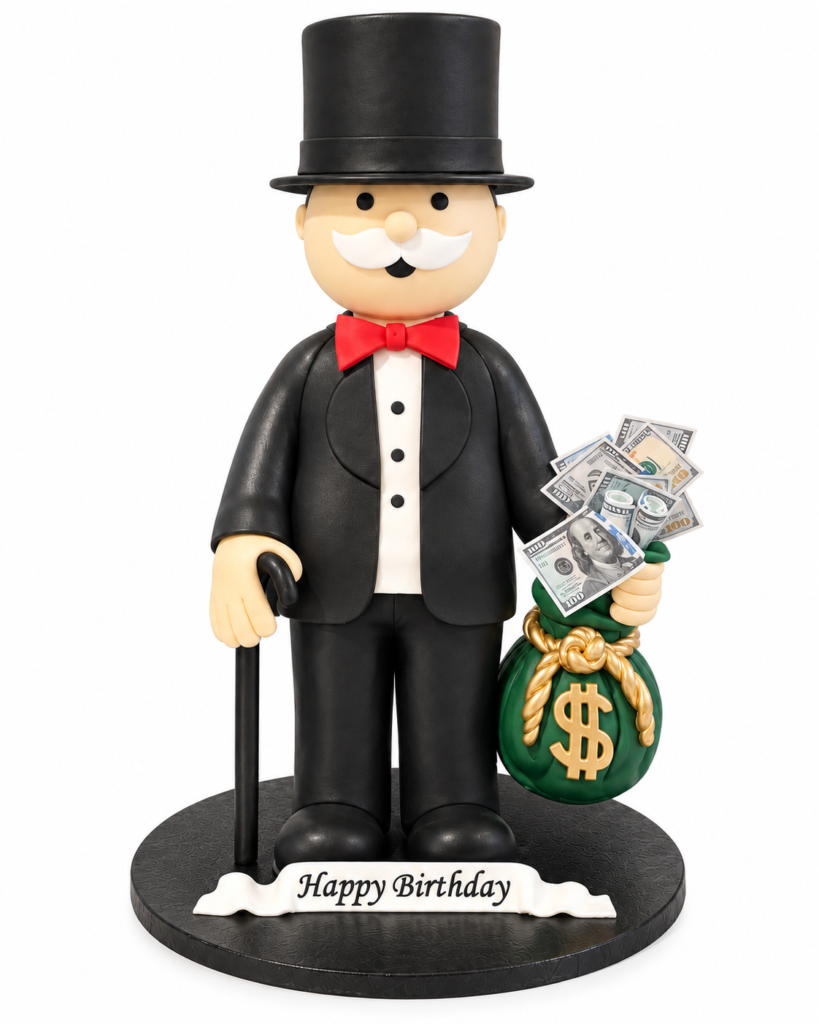 Sculpted Cake Monopoly Man by The Cake Studio NY