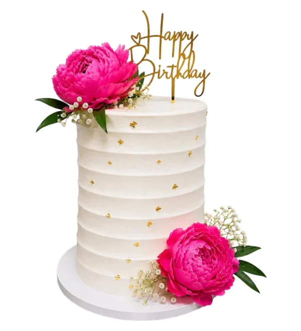 Dominican cake with flowers by The Cake Studio NY