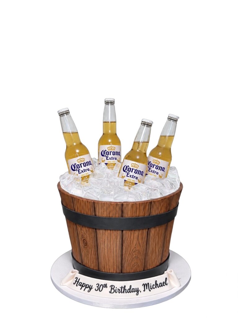 Beer Bucket White Background - The Cake Studio NY