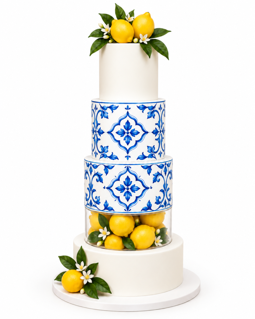 Mediterranean Theme Bridal Shower Cake - The Cake Studio NY