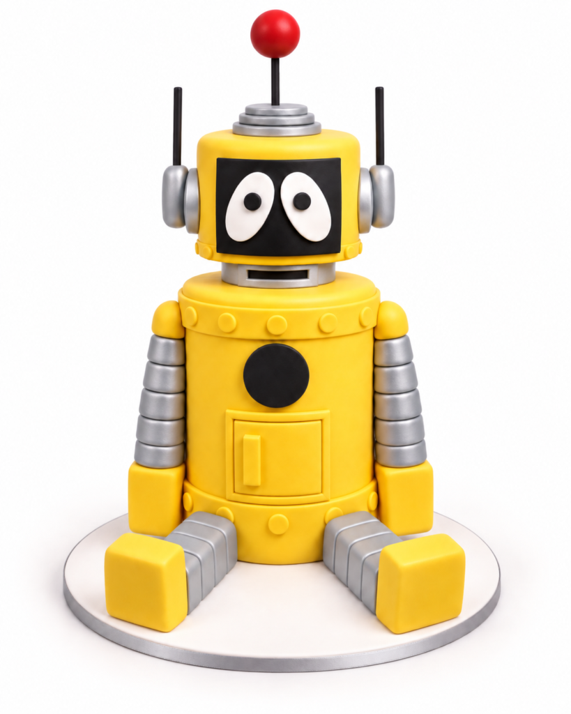 Plex Robo Character Birthday Cake - The Cake Studio NY