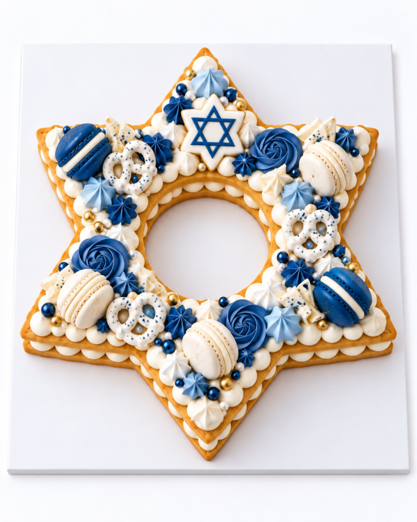 Star of David Cut Out Cookie Tart - The Cake Studio NY