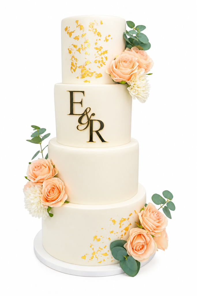 Tiered Dominican Cake Elegant Ivory Wedding Cake - The Cake Studio NY